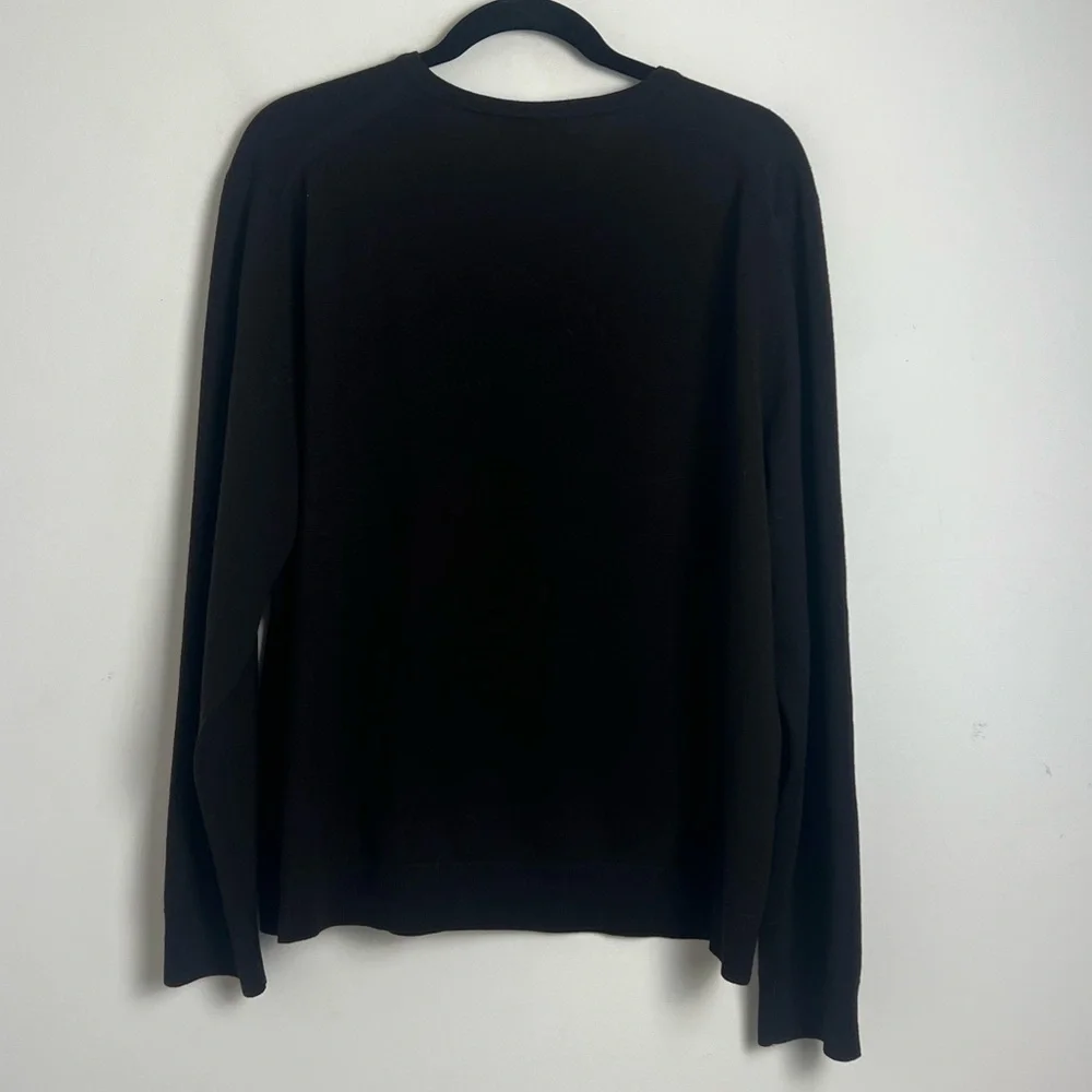 Vintage Banana‎ Republic Men's XL Dark Brown 100% Merino Wool V-Neck Sweater
